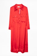 Roa Satin Dress - Women’s shirt dress.