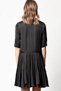 Robe Ranili Satin - Robe courte noire femme.
