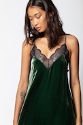 Robe Risty Velvet - Robe longue en dentelle et en soie mélangée.