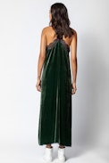 Robe Risty Velvet - Robe longue en dentelle et en soie mélangée.