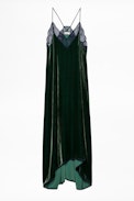 Robe Risty Velvet - Robe longue en dentelle et en soie mélangée.