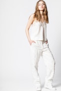 Top Seda Chris Jac Leo - Top lencero para mujer con detalle de encaje.