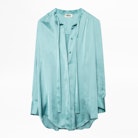 Touch Paradise Tunic - Women's satin shirt.