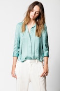 Touch Paradise Tunic - Women's satin shirt.