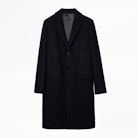 Mantel Matt Wool - Marineblauer Herrenmantel aus Wolle.