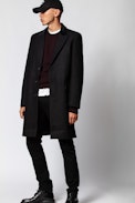 Mendel Velvet Coat - Men's black coat.