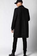 Mendel Velvet Coat - Men's black coat.