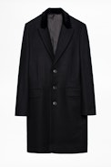 Mendel Velvet Coat - Men's black coat.