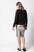 Jupe Jaden Silver - Jupe argenté en cuir.