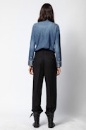 Pantalón D-Pablo Smock - Pantalón ancho de traje para mujer
