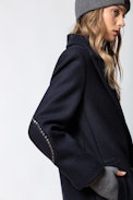 Mantel Motty Studs - Damenmantel aus Wollgemisch.