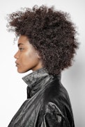 Tais Cuir Froisse Shirt - Black leather shirt.