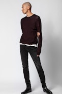 Pullover Liam - Herren-Kaschmirpullover mit Rundhalsausschnitt.