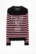 Miss Eagle Cachemire Sweater - Women’s striped cashmere sweater.