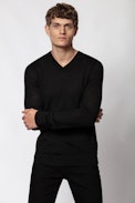 Pull Ginger - Pull noir col V homme.