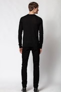 Pull Ginger - Pull noir col V homme.