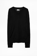 Pull Ginger - Pull noir col V homme.