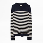 Jeremy Stripes Sweater - Men’s merino sweater, round neck, striped.