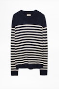 Jeremy Stripes Sweater - Men’s merino sweater, round neck, striped.