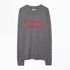 Pullover Liam Art - Herren-Kaschmirpullover mit Stickerei auf Vorderseite.