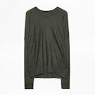 Pullover Anouck Kaschmir - Khakifarbener Damen-Kaschmirpullover.