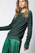 Pullover Reglis Kaschmir Multistrass - Gestreifter Damen-Kaschmirpullover.
