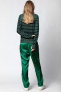 Pullover Reglis Kaschmir Multistrass - Gestreifter Damen-Kaschmirpullover.
