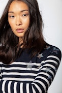 Miss Cashmere Strass Sweater - Women’s striped cashmere sweater.