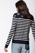 Miss Cashmere Strass Sweater - Women’s striped cashmere sweater.