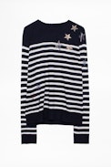 Miss Cashmere Strass Sweater - Women’s striped cashmere sweater.