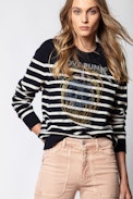 Jeremia MW Punk Sweater - Women’s striped merino wool sweater.