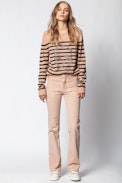 Jeremia MW Skull Sweater - Women’s striped merino wool sweater.