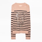 Jeremia MW Skull Sweater - Women’s striped merino wool sweater.