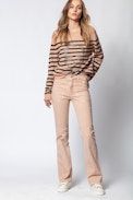 Jeremia MW Skull Sweater - Women’s striped merino wool sweater.