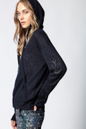 Sxtine Cachemire Strass Cardigan - Women’s cashmere hoodie.