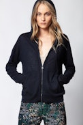 Sxtine Cachemire Strass Cardigan - Women’s cashmere hoodie.