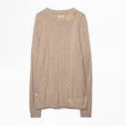 Liam Baco Sweater - Men's round neck beige sweater.