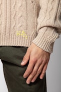 Liam Baco Sweater - Men's round neck beige sweater.