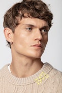 Liam Baco Sweater - Men's round neck beige sweater.