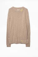 Liam Baco Sweater - Men's round neck beige sweater.