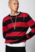 Bensi Stripes Sweater - Men's round neck sweater.