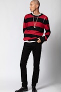 Bensi Stripes Sweater - Men's round neck sweater.