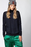 Pullover Chiara - Damen-Rollkragenpullover aus Merinowolle.