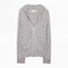 Cassy Cachemire Cardigan - Cashmere zip-up hooded sweater.