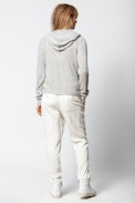 Cassy Cachemire Cardigan - Cashmere zip-up hooded sweater.