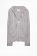 Cassy Cachemire Cardigan - Cashmere zip-up hooded sweater.