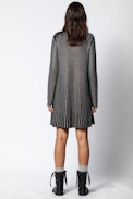 Patty Strass Dress - Black cashmere dress with rhinestone embellishment