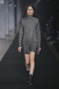 Patty Strass Dress - Black cashmere dress with rhinestone embellishment