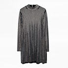 Patty Strass Dress - Black cashmere dress with rhinestone embellishment