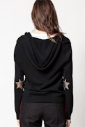 Cassy Cachemire Star Cardigan - Women’s hooded cashmere cardigan.